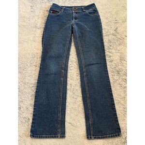 Vintage Fubu Jeans Womens 3/4 The Collection Straight Leg Blue Denim Y2K Hip Hop